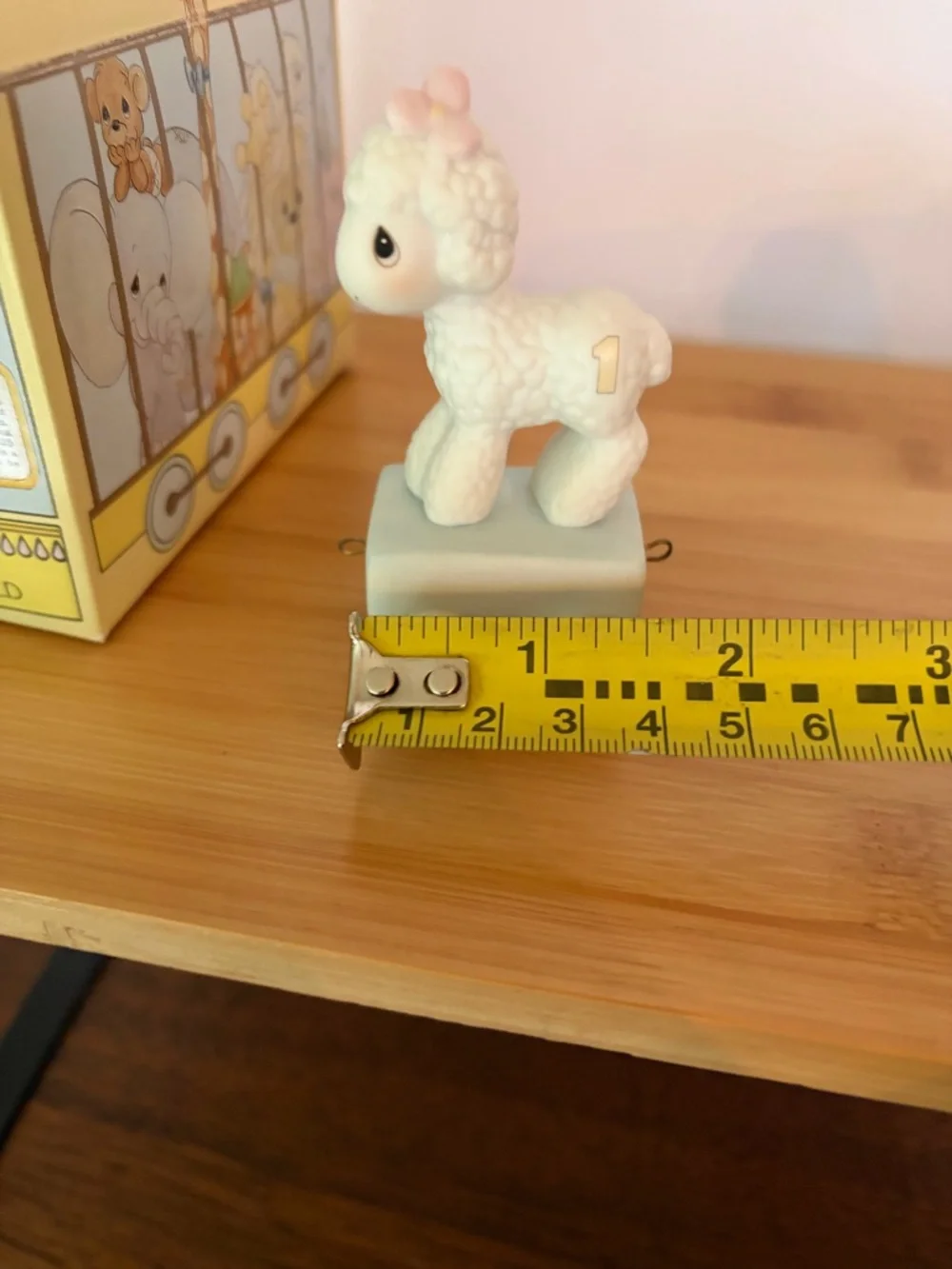 Enesco Precious Moments Happy Birthday Little Lamb Age 1 Train Figurine. 1985